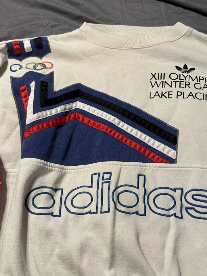 Vintage Adidas 1980 Lake Placid USA XIII Olympic Winter Game Sweatshirt Adult XL - Image 4 of 4