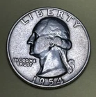 1954 Washington Quarter Philadelphia No Mint Mark 90% Silver AU