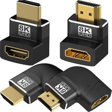 Warmstor 4 Pack 8K HDMI 2.1 Male to Female Adapter Up/Down  Left/Right Angle