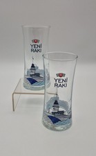 2x Yeni Raki Gläser - Glas - Istanbul Kiz Kulesi  - 12 cm