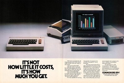 1985 Commodore 64 Personal Computer System 1541 Disk Drive Vintage C64 Print Ad 