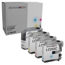 Ink Cartridges for Brother LC203 Black, Cyan, Magenta, Yellow, 4-Pack 