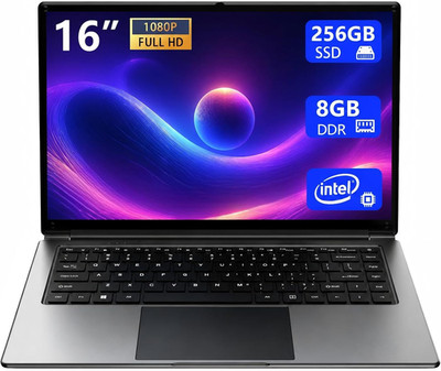 Laptop 16-Inch , 8GB DDR 256GB SSD Portable Laptop Computer, Expandable to 1TB,
