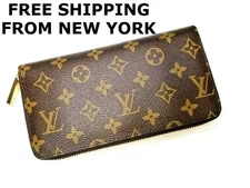 Louis Vuitton Monogram Zippy Zip Around Long Wallet Purse Brown