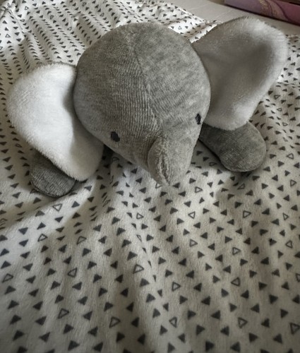 Carters Just One You Elephant Lovey Gray White Triangles Plush Baby Security - Picture 2 of 4