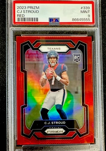2023 Panini Prizm C.J. Stroud #339 Red Prizm Rookie Houston Texans PSA 9