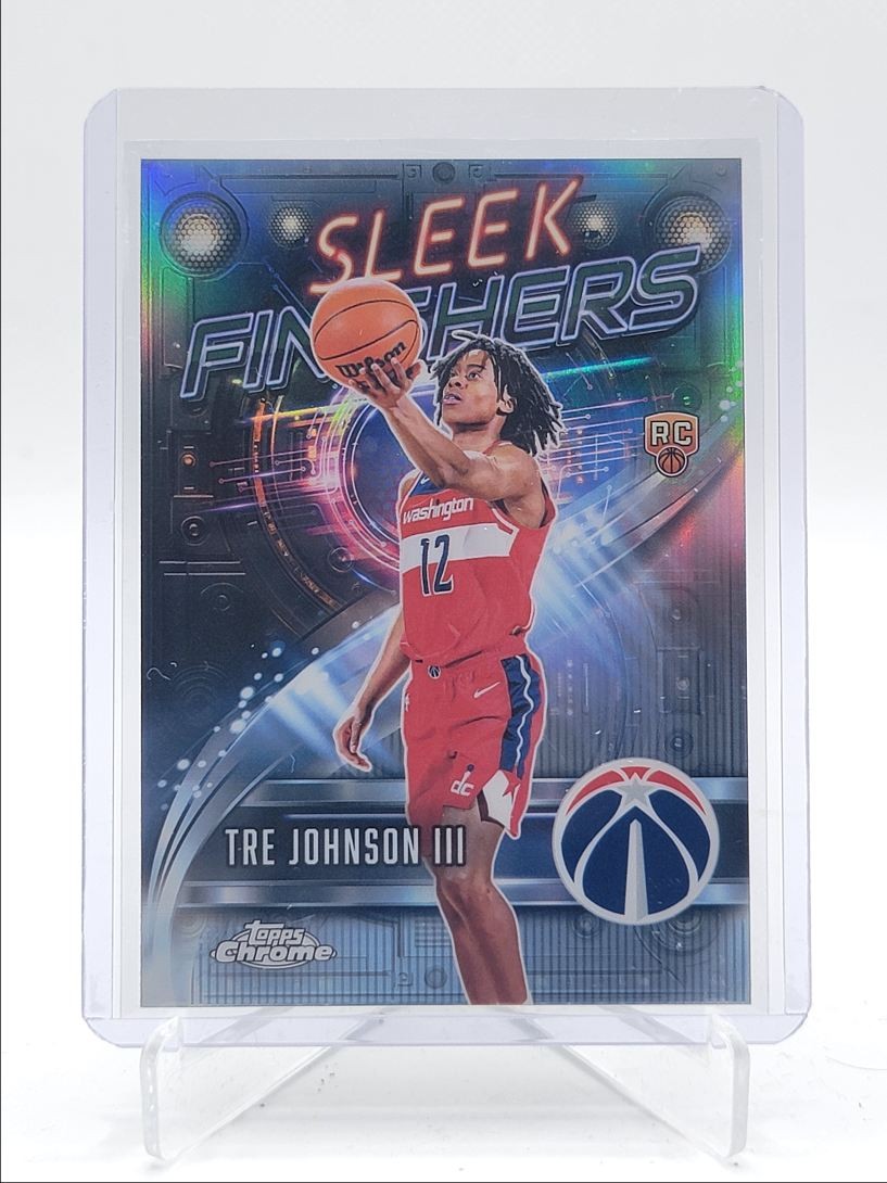 TRE JOHNSON III 2025-26 TOPPS CHROME SLEEK FINISHERS ROOKIE REFRACTOR Q5692