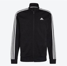 New Mens Adidas 3 Stipe Tricot Track Jacket Medium H46099 Full Zip