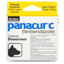 Panacur C Canine Dewormer - Three, 1-Gram Packets