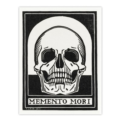 Memento Mori Schädel Schwarz Weiß de Graag Gerahmter Kunstdruck Wandbild