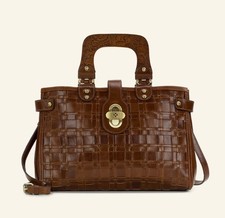 PATRICIA NASH SANCIA Woven Satchel Vintage Distressed ; NEW ; WITH DUSTBAG