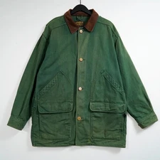 Vintage Eddie Bauer Green Canvas Chore Barn Coat Oversized L