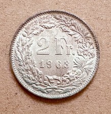 Moneta da 2 FRANCHI SVIZZERI in Argento 1963