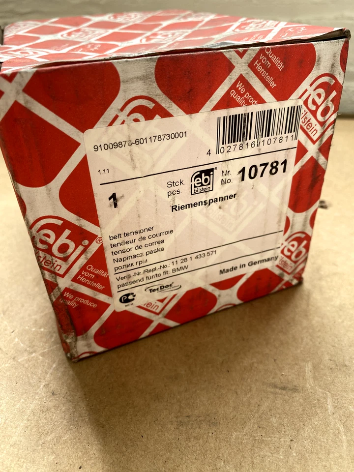 1999-2008 BMW M3 Z3 Z4 3 серии змеевик натяжитель Febi Bilstein 11281433571 - Изображение 3 из 4