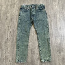 Levi  s 512 Slim Taper Jeans 36x32 Acid Wash Distressed Faded Vintage Style Denim
