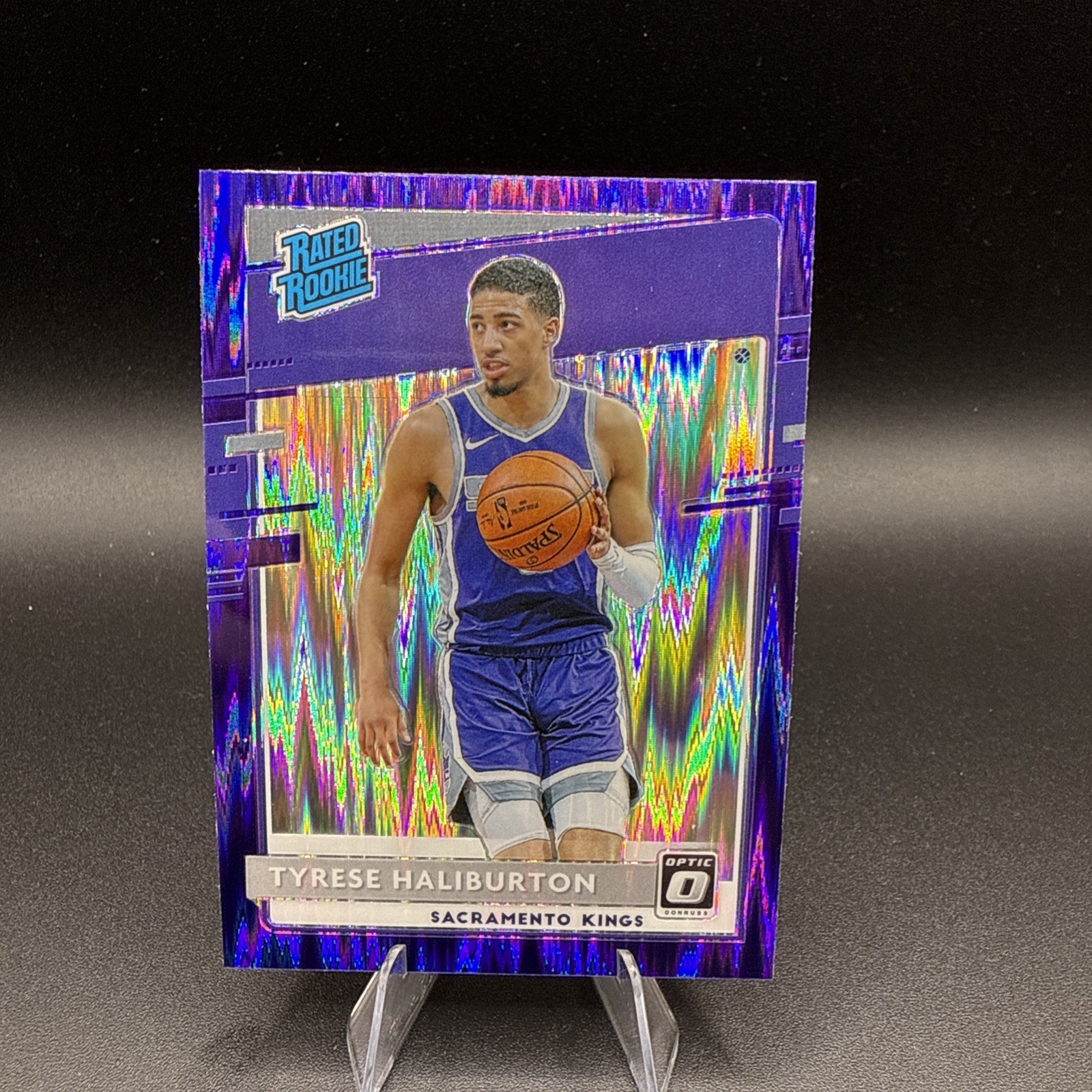 2020-21 Panini Donruss Optic Tyrese Haliburton - Rated Rookie #162 Purple Shock