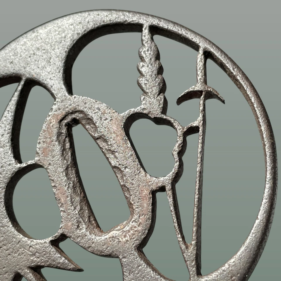 Omodaka-Sukashi 沢潟透 TSUBA grande, parte posterior de hierro, período Edo Foto 2 de 4