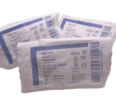 Bandage Kerlix Fluff Roll Gauze 6,5 Ply 4.5'' X 4.1 Yard Roll Sterile -Pack of 3