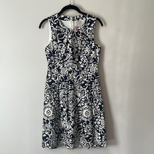Eliza J Paisley Sleeveless Dress Blue White 4