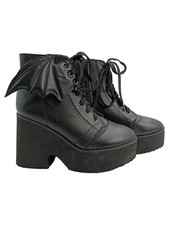 Stivali Iron Fist Gothic Platform ali pipistrello donna neri taglia 40