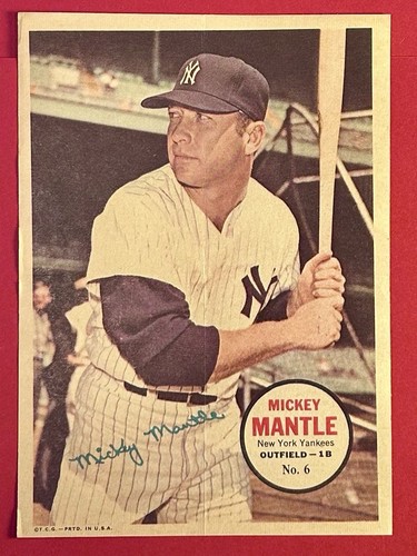 1967 Mickey Mantle Topps Poster Insert, N.Y. Yankees | eBay