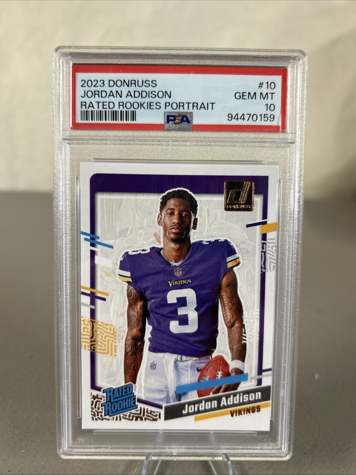 Jordan Addison Panini Donruss Rated Rookies Portrait #10 Base