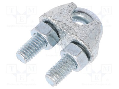 DIN 741 Drahtseilklemme Stahl Zink für Seile ØSeil: 10mm