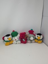 Vintage Puffkins Lot Of 5 Holiday Christmas Swibco Plush With Tags