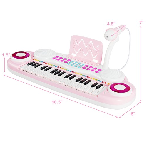 37 Keys Kids Toy Electronic Organ Portable Piano Keyboard w/ Microphone - 第 3/7 張圖片