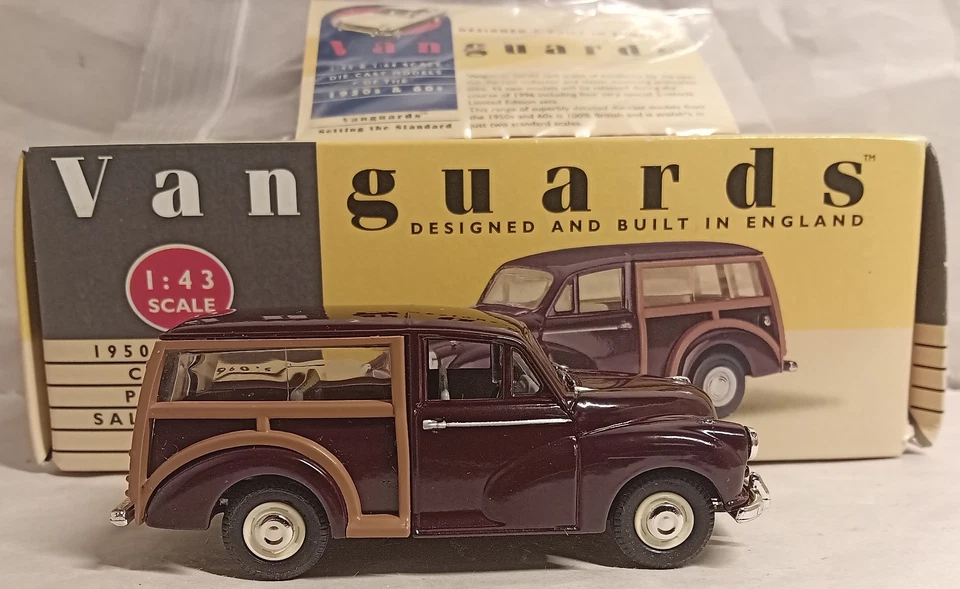 Vanguards VA10001 Granate Traveller (Morris Minor) sin usar, en caja, modelo de lanzamiento temprano, nuevo en caja Foto 3 de 4