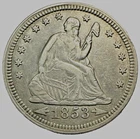 1853 Seated Liberty Quarter CHXF with arrows and rays