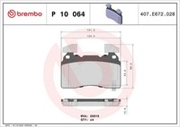 Brembo Bremsbelagsatz, Scheibenbremse P 10 064 FüR Chevrolet Tesla Opel