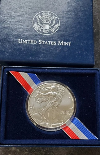 2021 Type 2 American Eagle 1 OZ Silver Dollar UNCIRCULATED in US MINT BOX