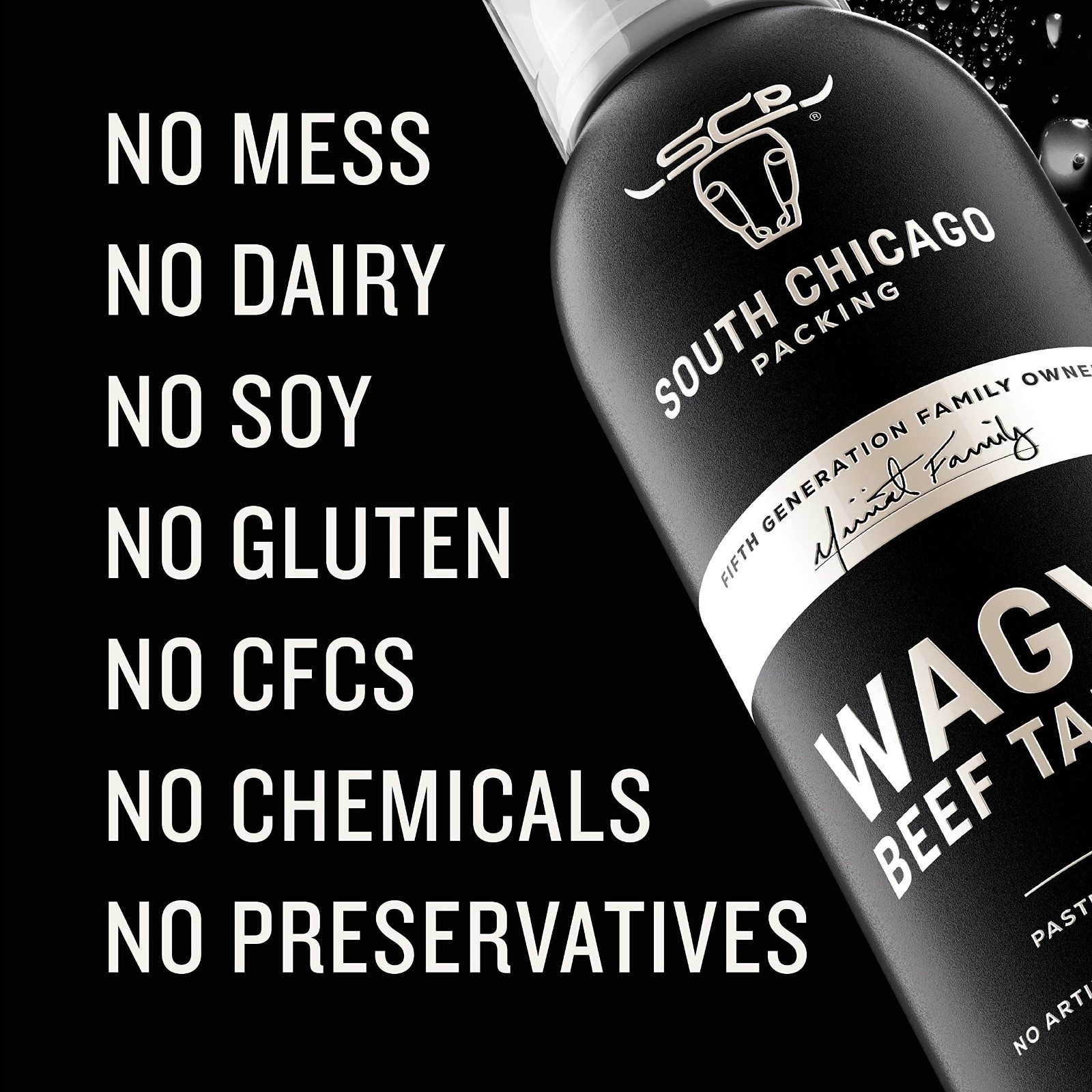 South Chicago Packing Wagyu Beef Tallow Spray, Umami-Rich, 7 Fl Oz