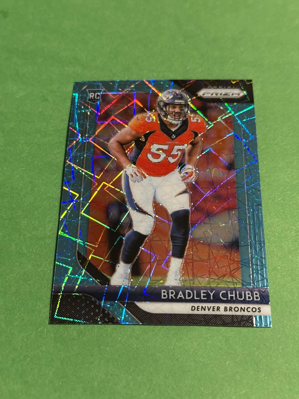 2018 Panini Prizm - Bradley Chubb #204 Teal Velocity Prizm RC