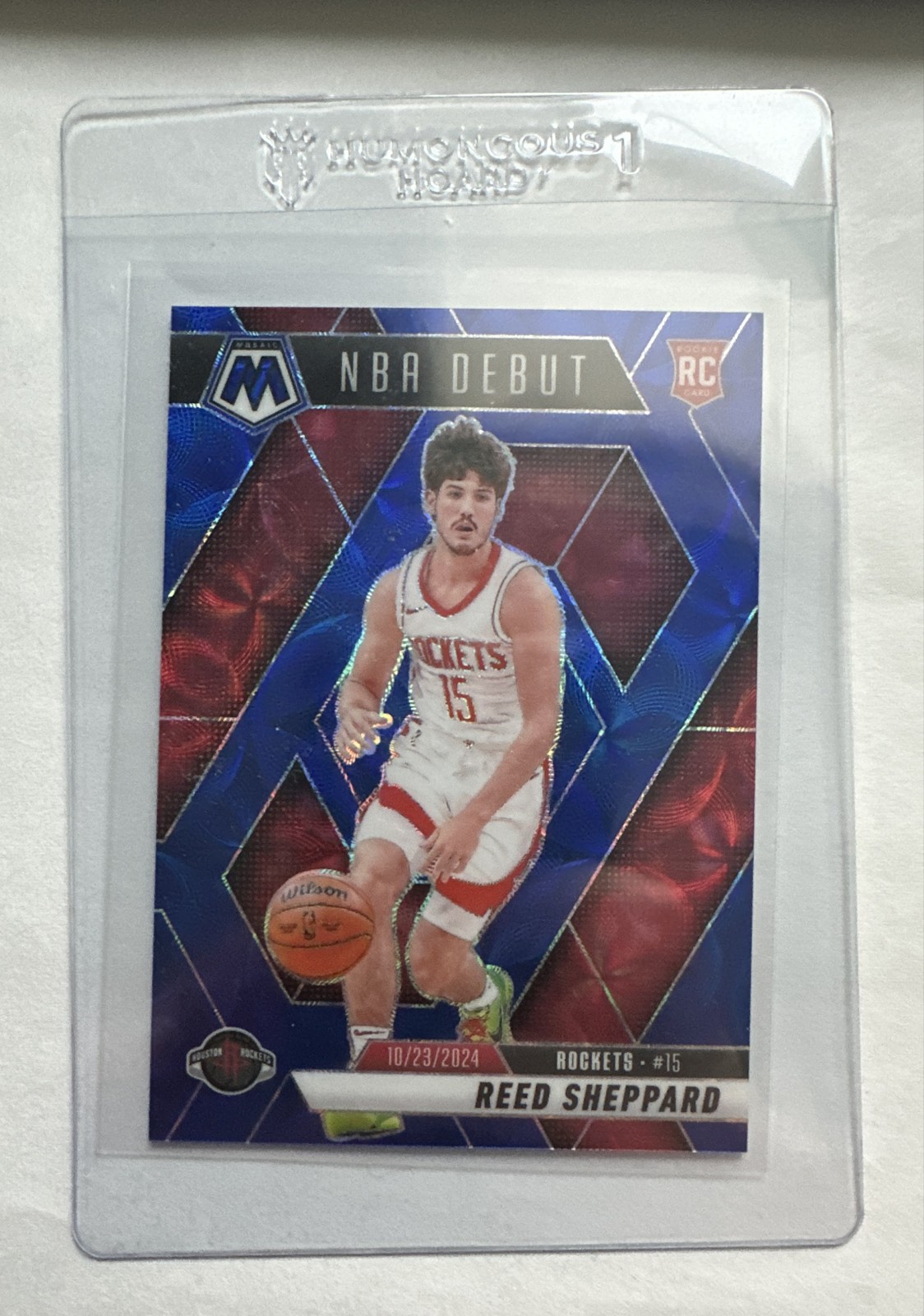 2024-25 Mosaic - Reed Sheppard #252 International Blue Mosaic Prizm /35 (RC)