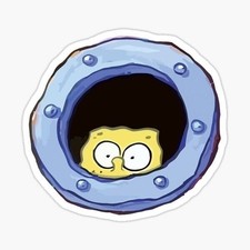 SpongeBob SquarePants Peeping Decal Porthole Sponge Bob sticker LIFETIME WARRANT