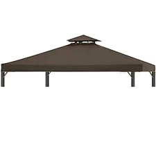 Gazebo Replacement Top 10x10 FT, Gazebo Canopy Replacement Fit:10X10 FT Brown
