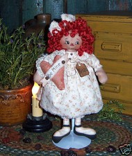 Patti's Ratties Primitive Raggedy Annie Heart Ann 9" Doll Paper Pattern 563