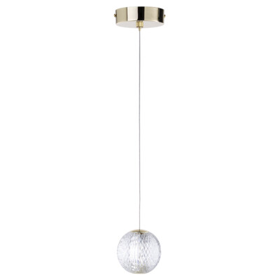 Visconte Tutti Decken Pendelleuchte geschliffene Glaskugel 6 Watt LED 1 Leuchte - poliertes Gold