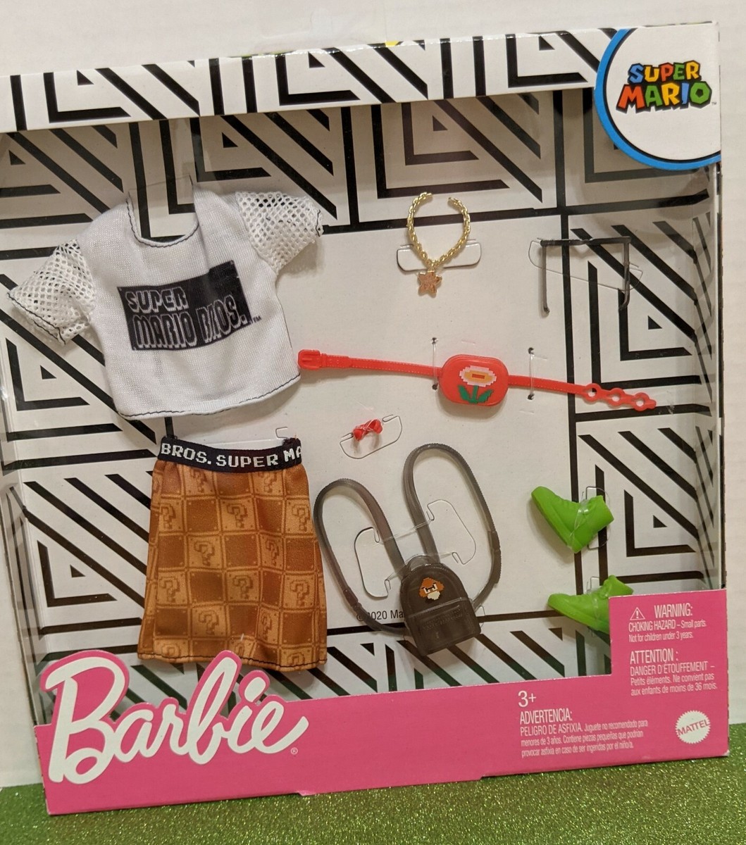 Barbie Super Mario Bros Nintendo Fashion Kit Top Skirt