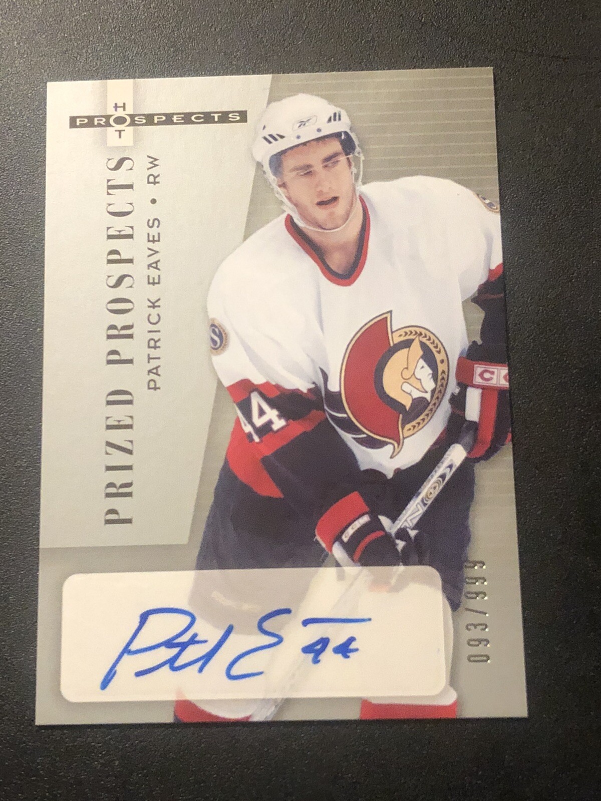 2005-06 Fleer Hot Prospects Prized /999 Patrick Eaves #207 Rookie Auto RC