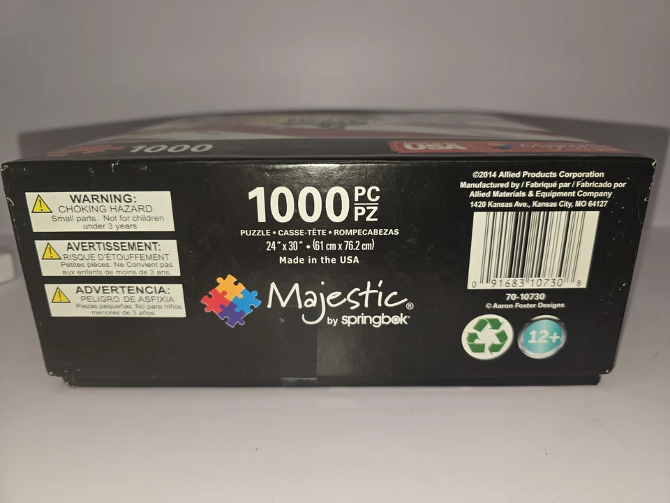 Majestic Springbok 家庭拼图州牌照美国国旗地图 1000 块 — 第 4/4 张图片