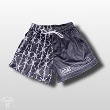 Half Barbed Wire Pattern & Half Black - 5 in Inseam Mesh Shorts - Zipper Pockets