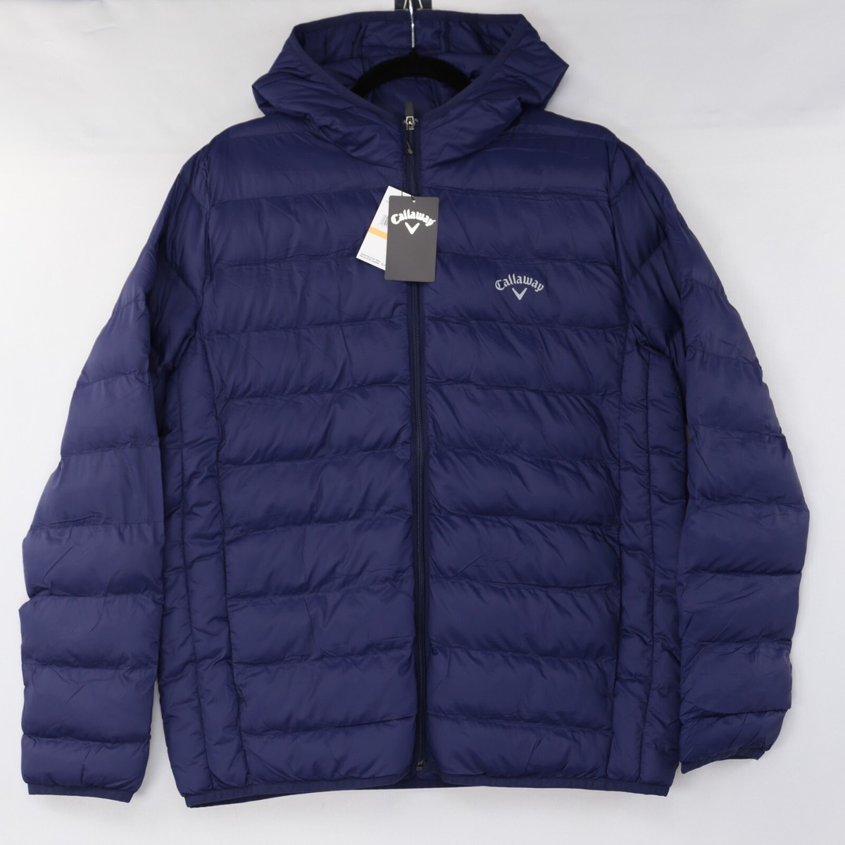 Callaway Golf Puffer Jacket Faux Down Mens Hooded Full Zip Peacoat