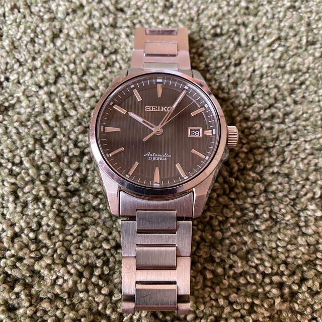 seiko men's presage 23 jewel automatic blue dial watch with date