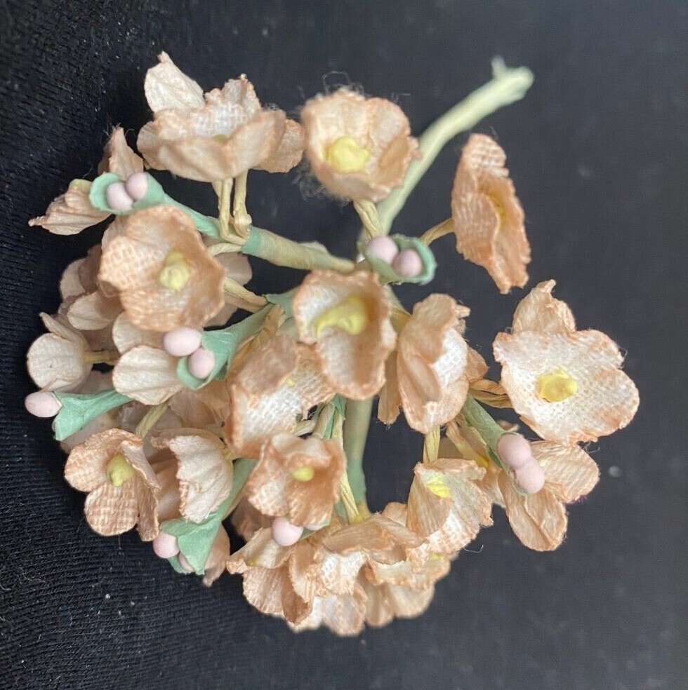 vintage miniature flower cluster 1 bouquet made in Japan peachy