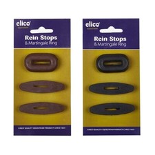 REIN STOPS MARTINGALE RING STOP SET,  BROWN OR BLACK, ELICO SET *FREE POSTAGE*