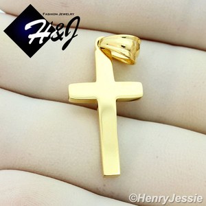 Authentic MEN WOMEN Silver/Gold Plated Small Simple Plain Cross Pendant*67