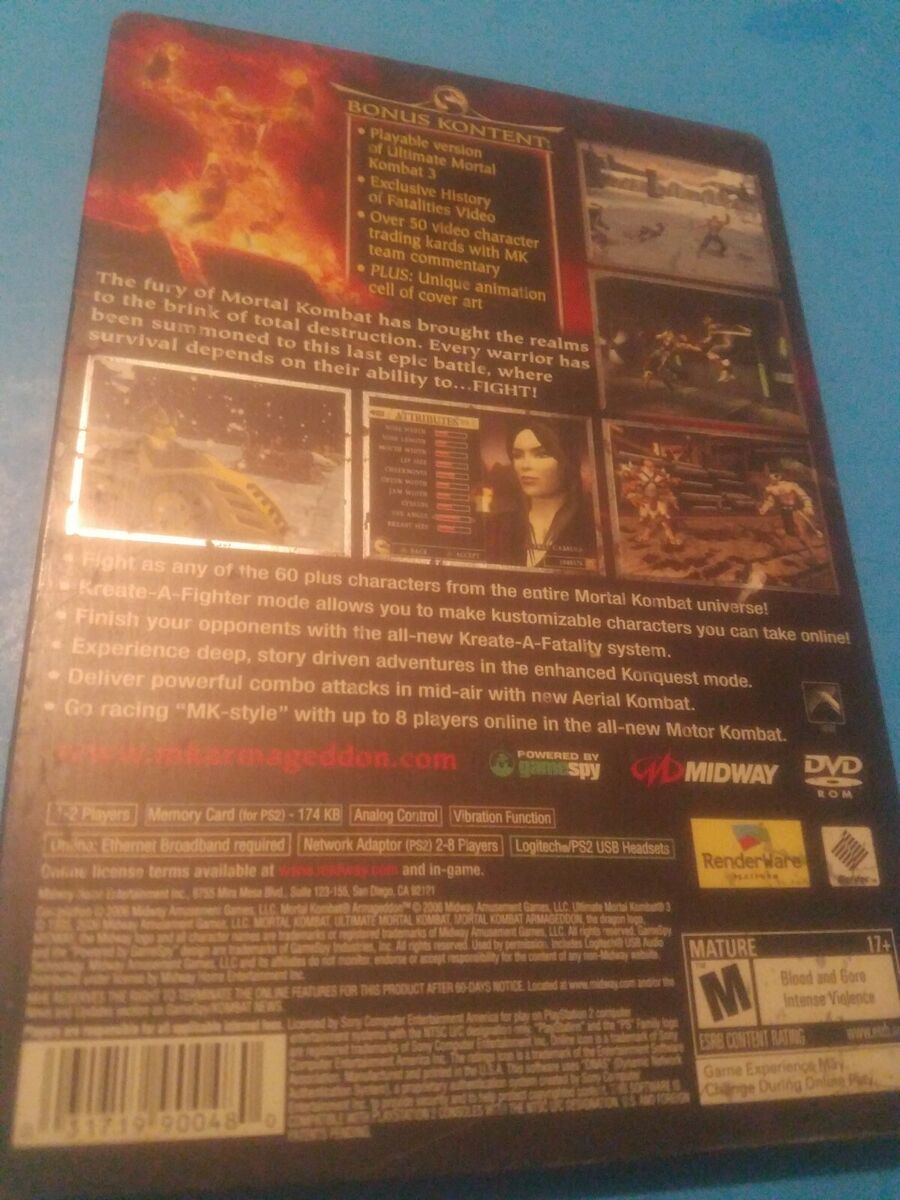 Mortal Kombat Armageddon Premium Edition (PS2) STEELBOOK + Manual/Bonus  TESTED